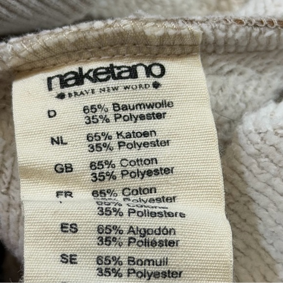 Naketano "Brave New World" Pullover Hoodie Heather Gray & Purple/Maroon Sleeves - Picture 10 of 14